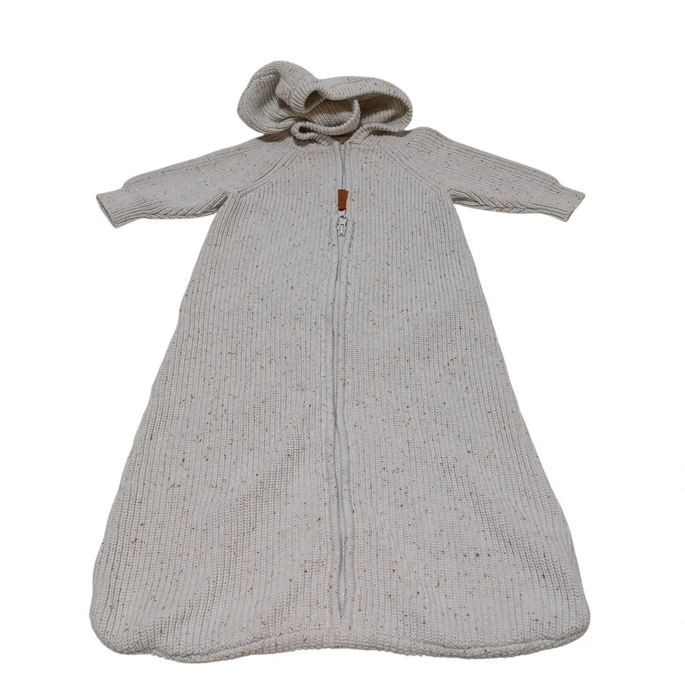 Goumi Baby Knit Wearable Blanket 12-18M Organic Cotton Hooded Cozy Minimalist